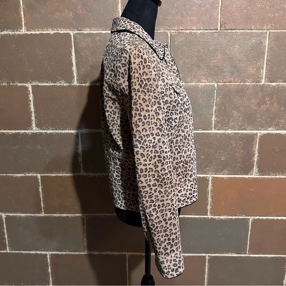 Revue Animal Print 100% Suede Leather Jacket Women's PL Petite Large - Picture 4 of 8